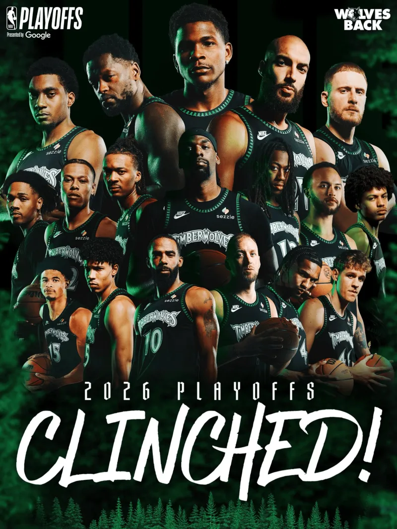 森林狼连续5年打进季后赛,此前17年期间仅17-18打进季后赛